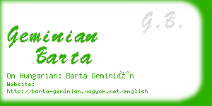 geminian barta business card
